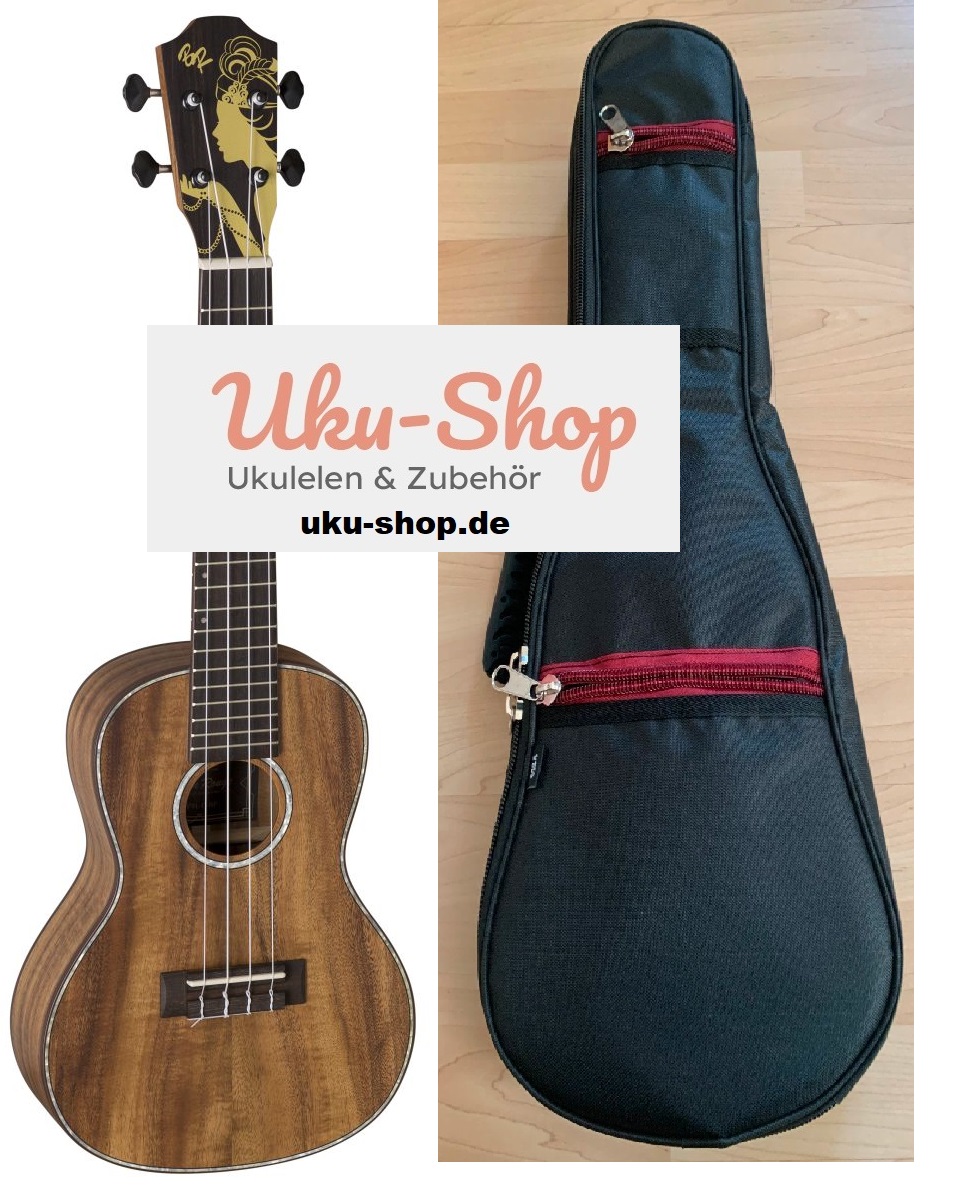 Konzert Ukulele aus massiver Akazie mit Gigbag Konzert Ukulele aus massiver Akazie mit Gigbag