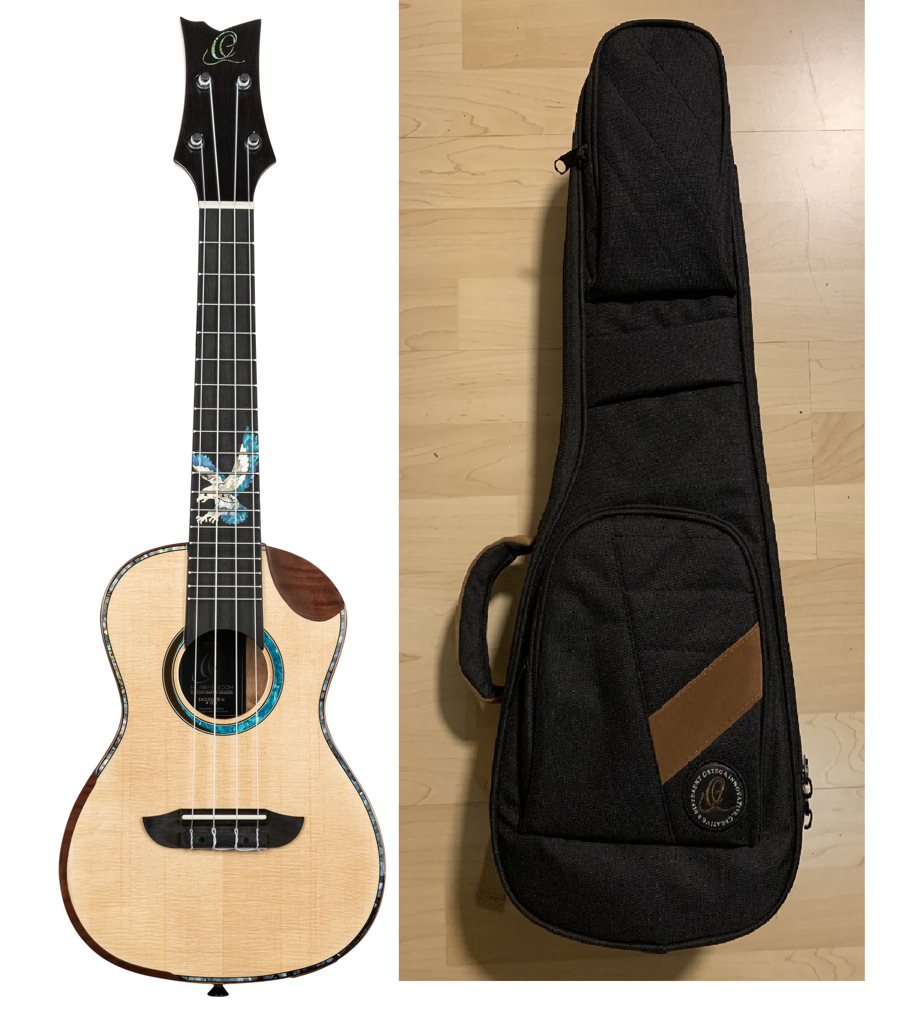 Ortega Konzert Ukulele EAGLESUITE mit Elite Gigbag UVP: 429.90 Euro SP: 299.--Euro