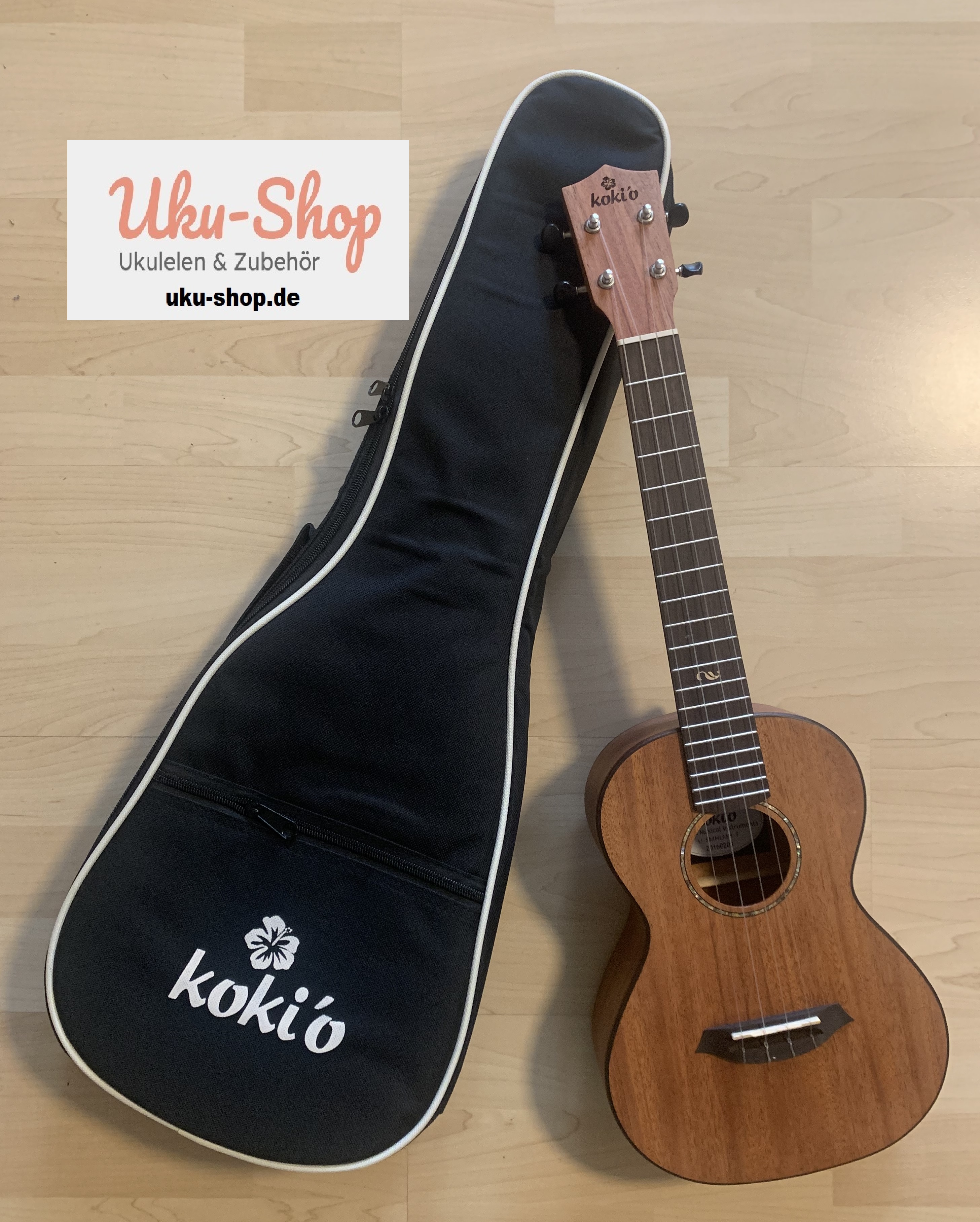 koki´o Tenor Ukulele *NEU* nU-SMHLMH-T mit Gigbag - massive Mahagoni Decke