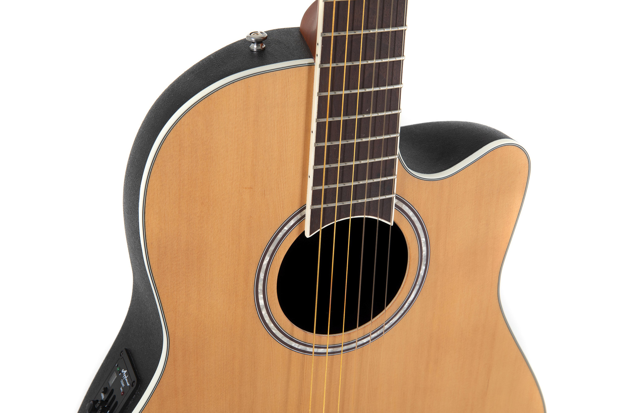 Ovation Applause Gitarre mit Nylon Saiten und eingebautem Tonabnehmer/Stimmgerät