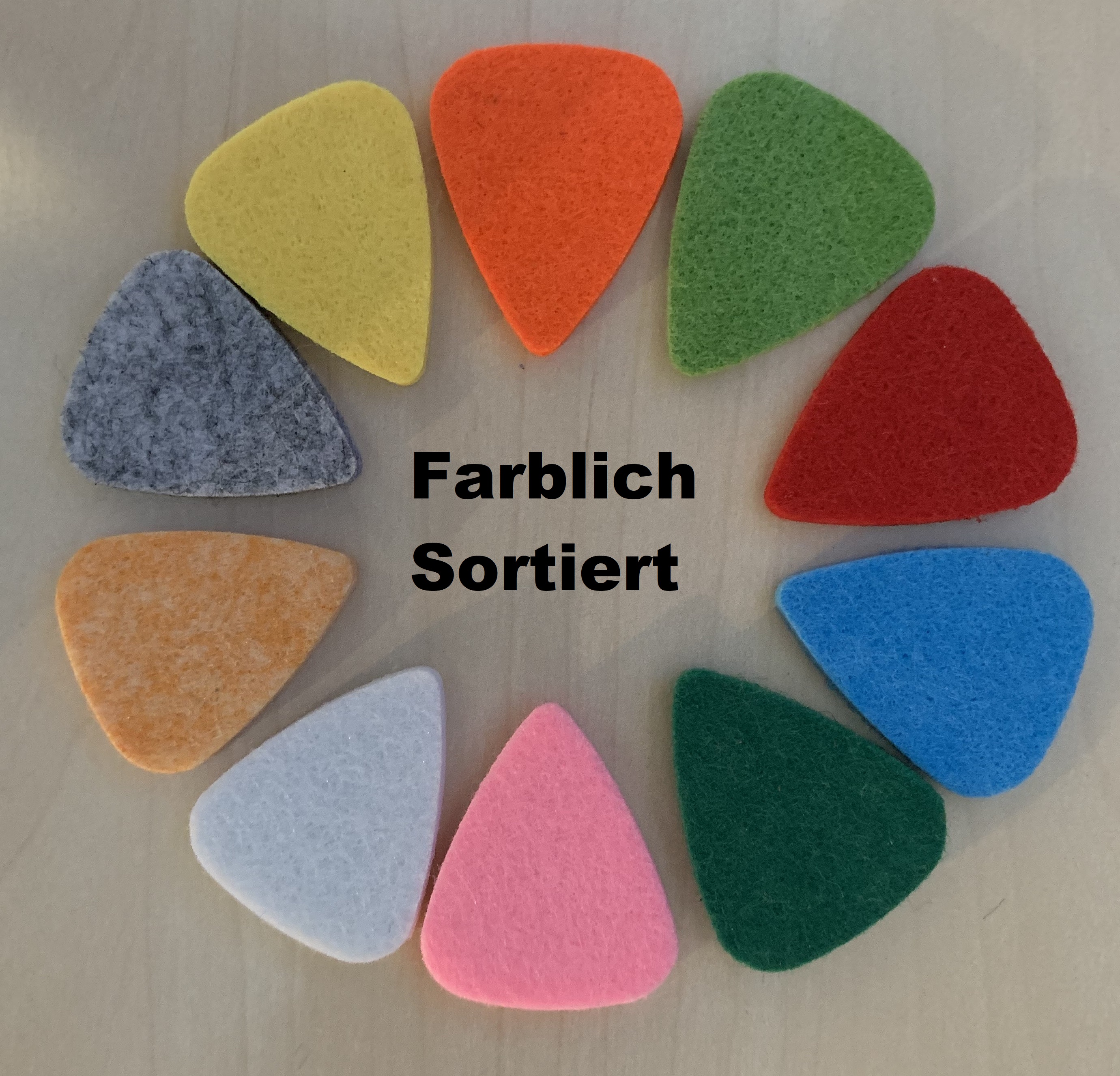10 Filzplektren Farbliche Sortiert speziell für Ukulele