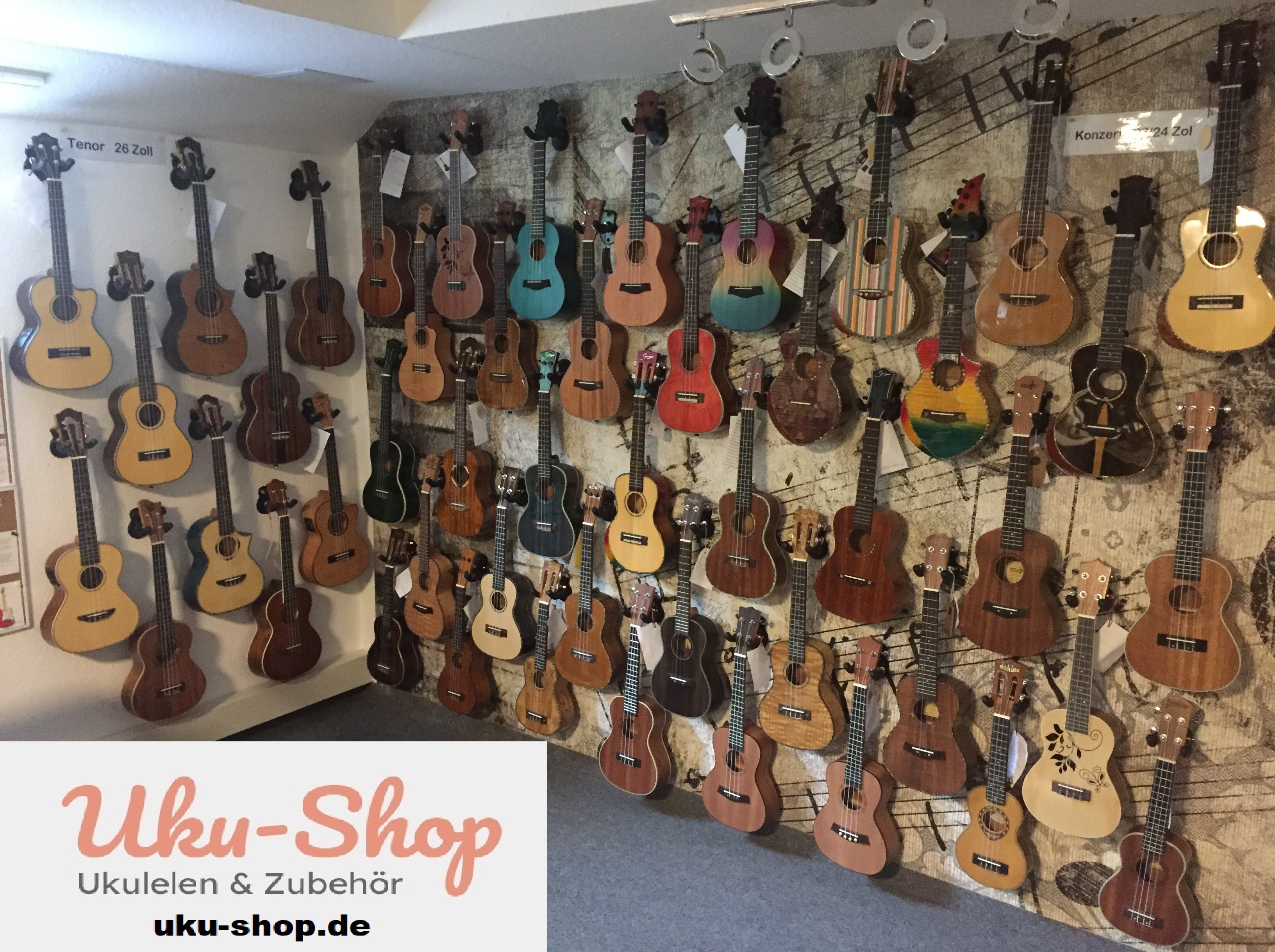 Tenor Ukulele 26" aus schwarz-weißem Ebenholz zum Sonderpreis