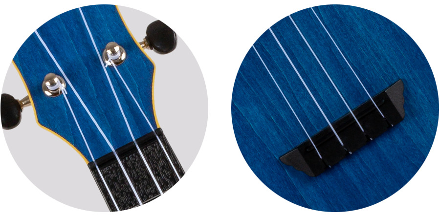 Sopran Ukulele 21"  mit längerem Hals + Zubehör zum Sonderpreis
