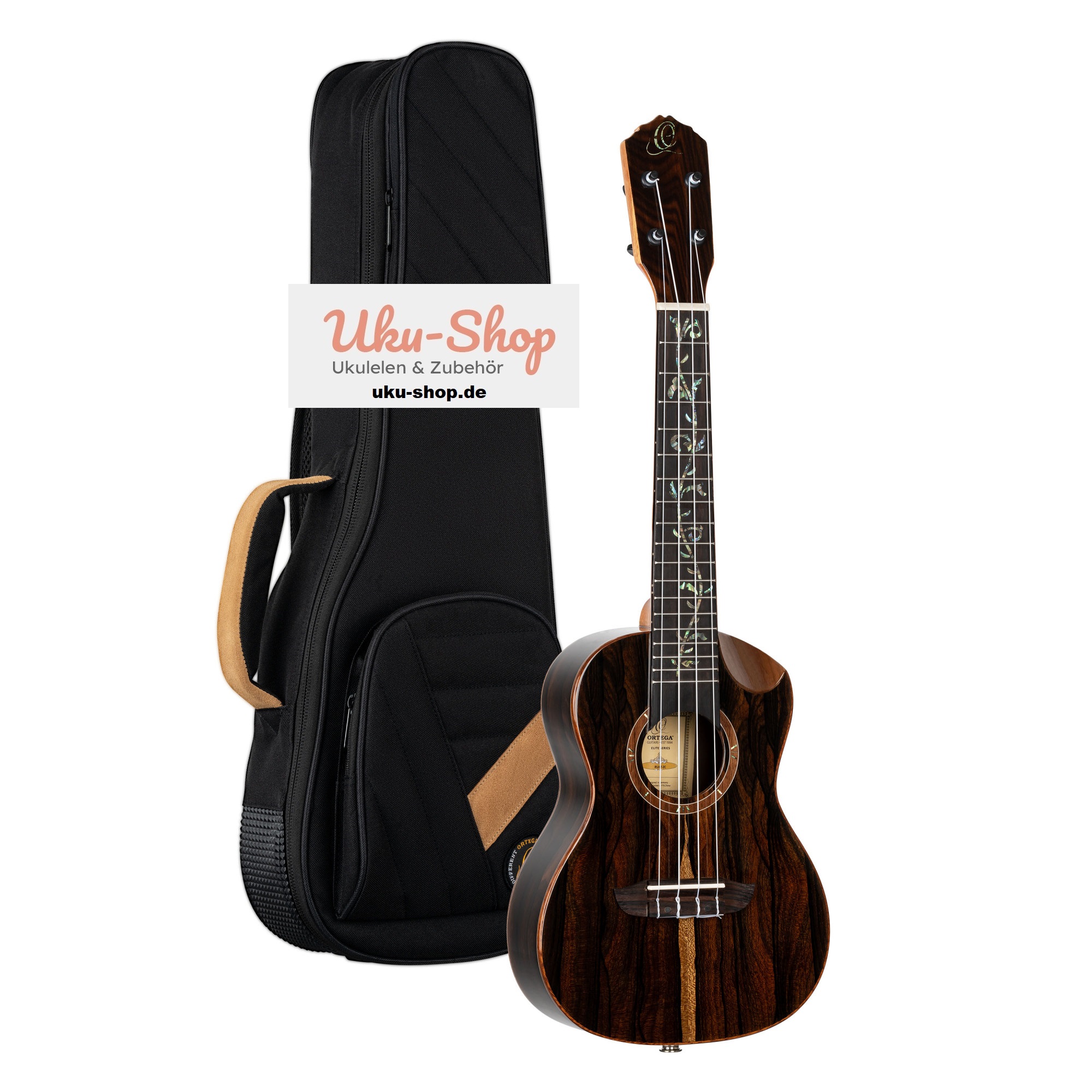 Ortega Konzert Ukulele RUET-ZC Elite mit Tonabnehmer und Gigbag