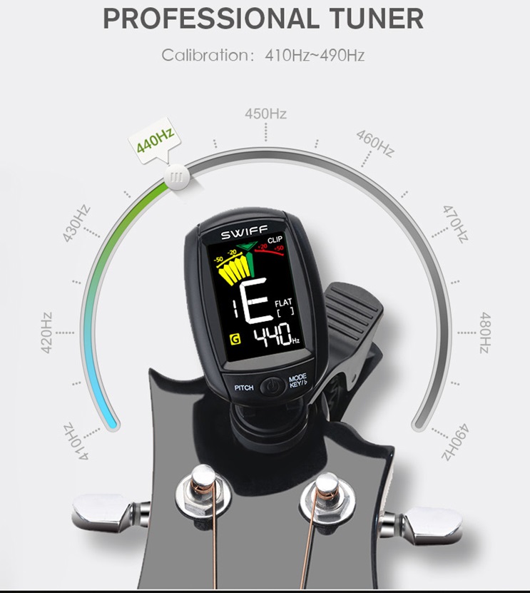 Stimmgerät Clip Tuner mit Color Display - Vibration + Micro