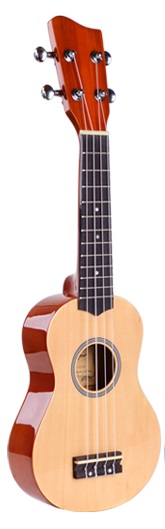 3 x Sopran Ukulele - rot blau natur - Sonderpreis