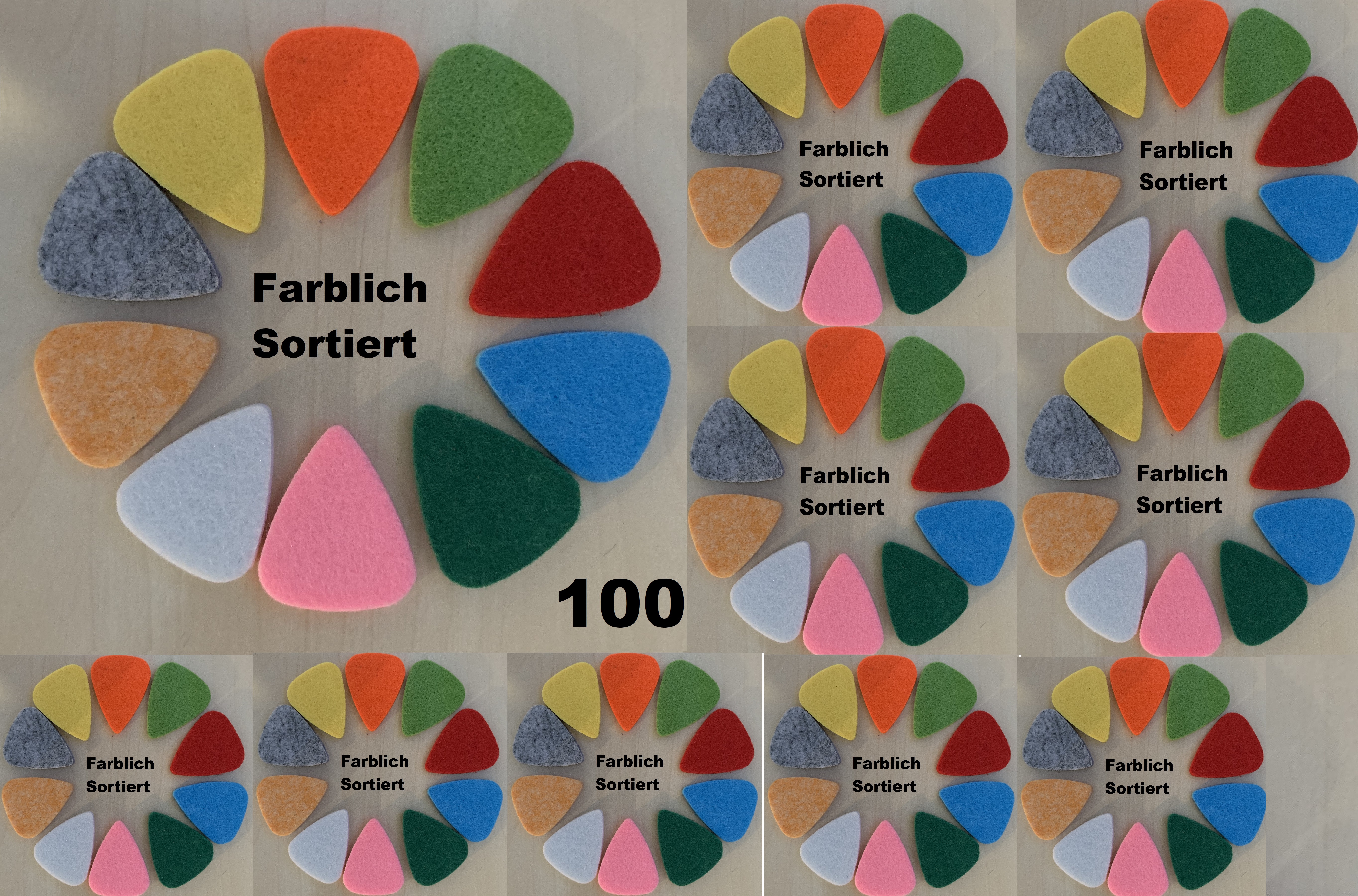 100 Filzplektren für Ukulele