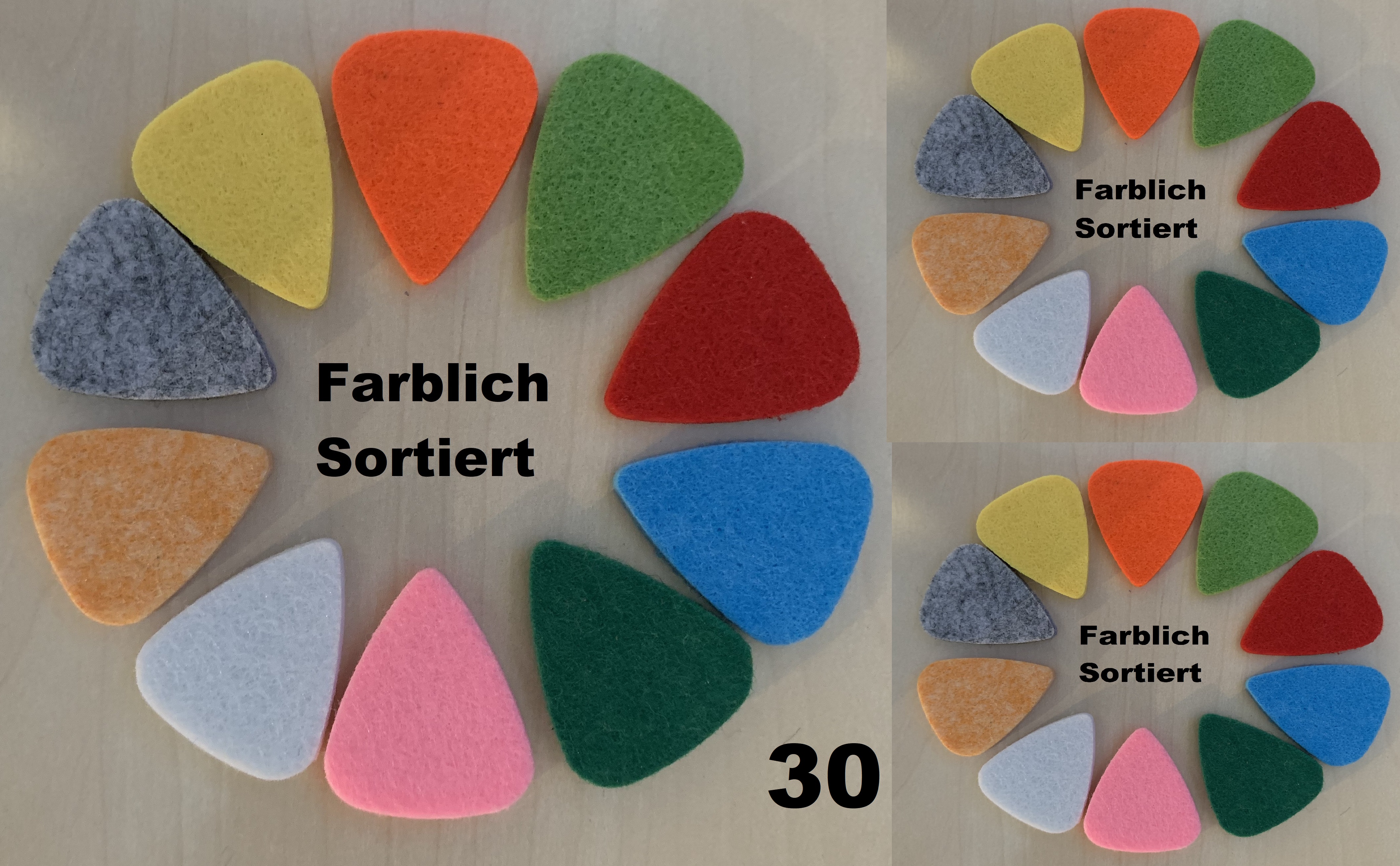 30  Filzplektren für Ukulele