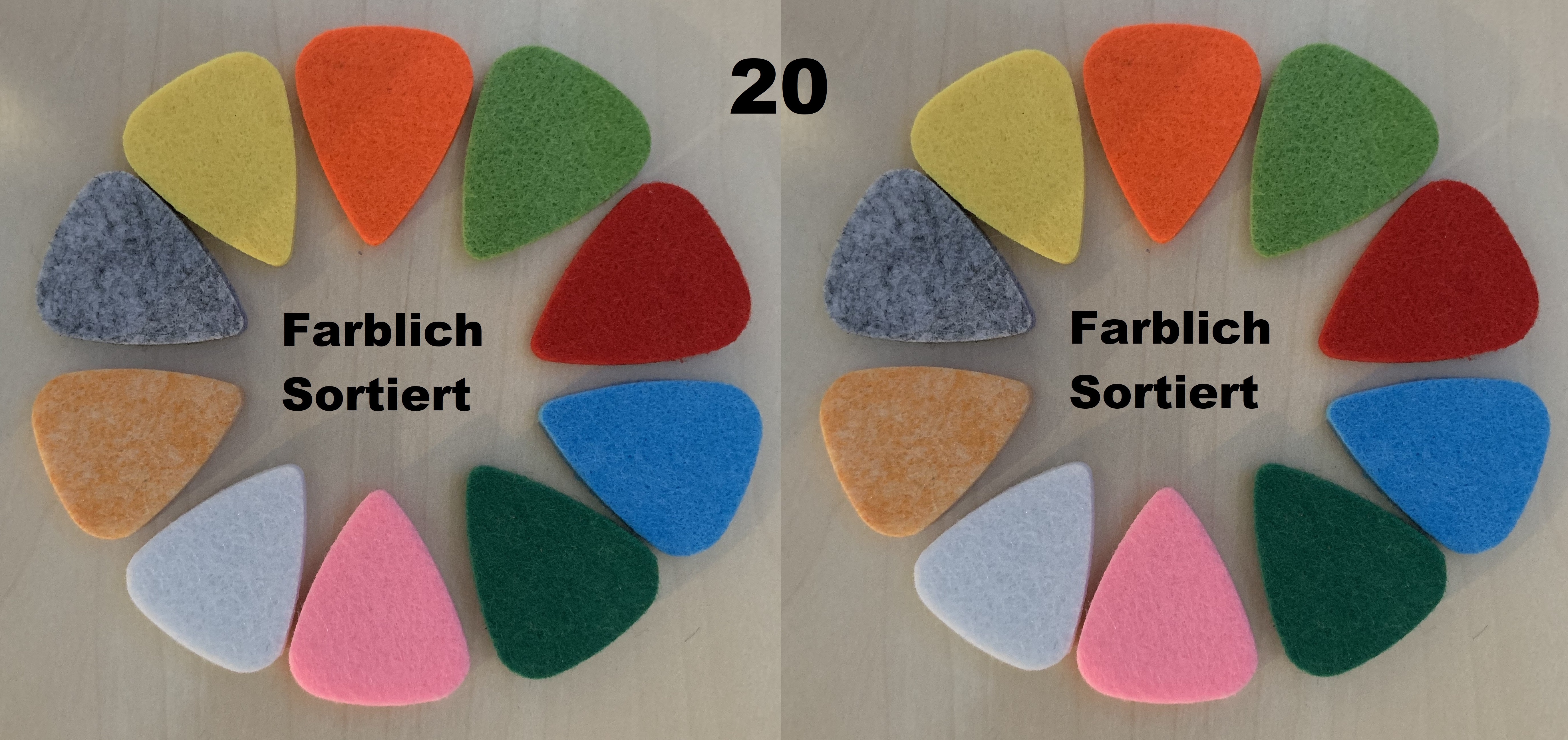 20 Filzplektren für Ukulele