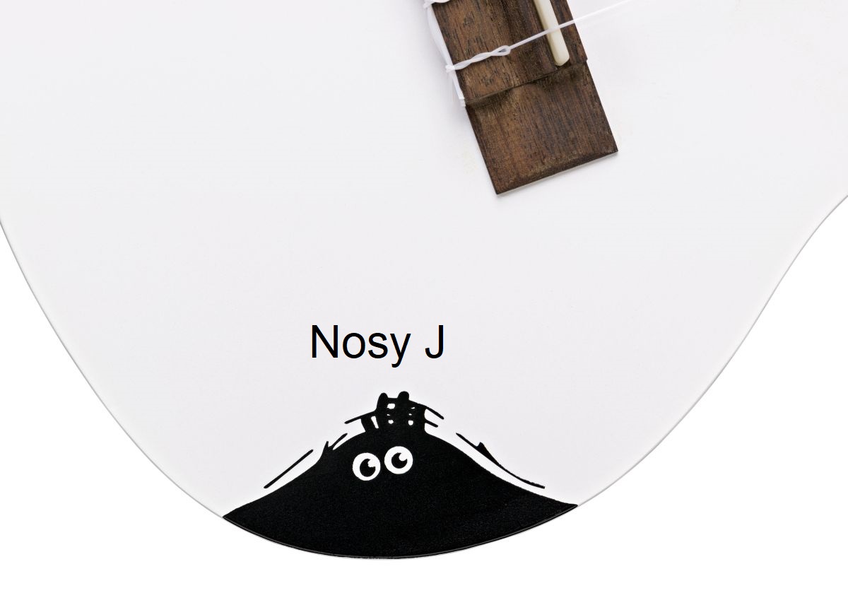Konzert Ukulele "nosy J." matt metallic white mit Zubehör Konzert Ukulele "nosy J." matt metallic white mit Zubehör