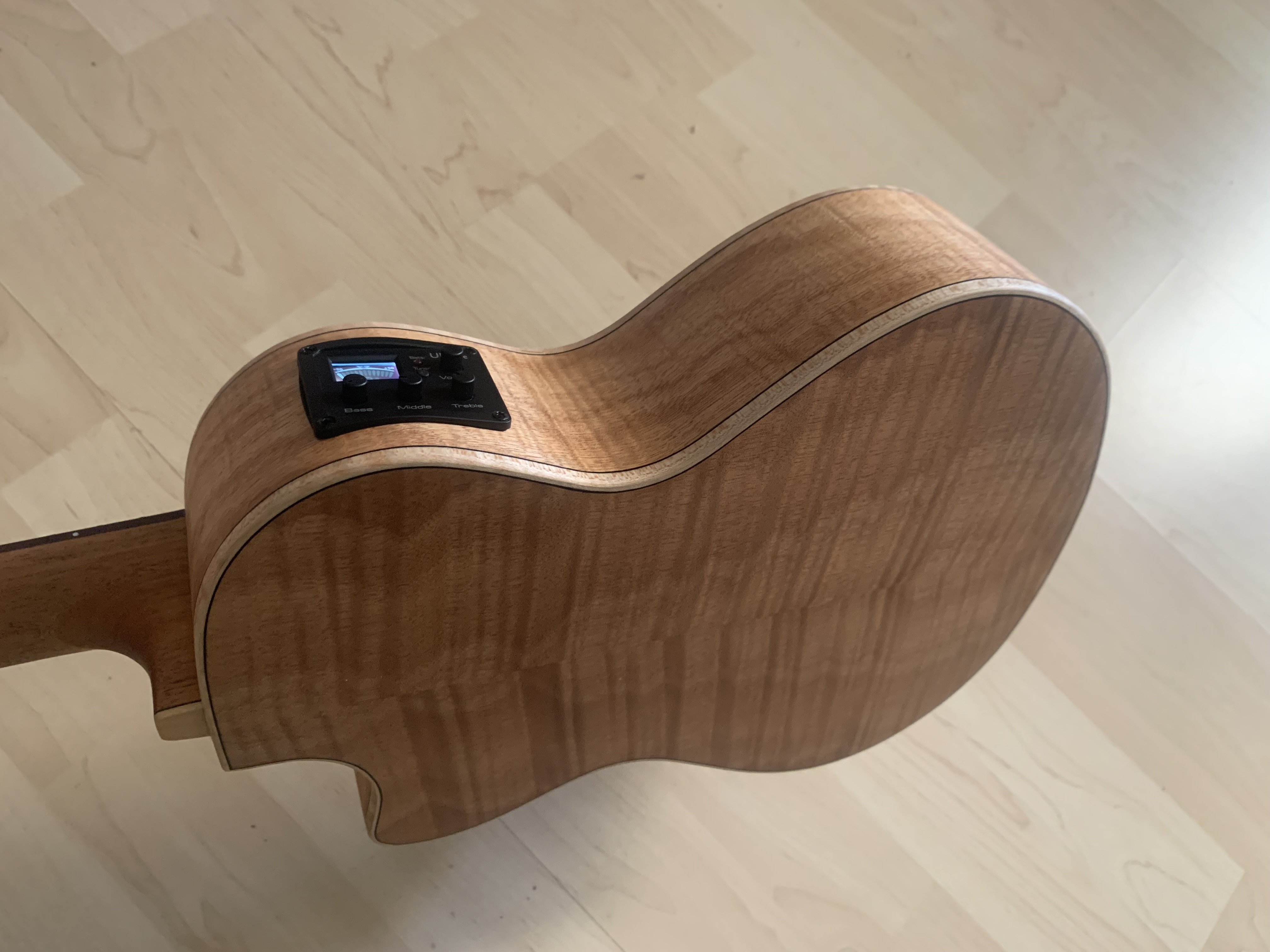 Tenor Ukulele mit Tonabnehmer und Gigbag massive Fichtendecke